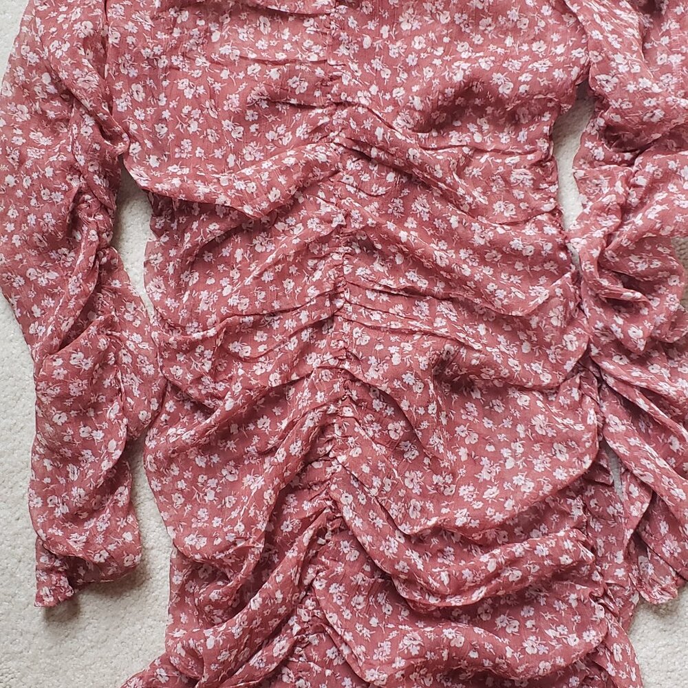 Lush Brand Coral Mini Dress perfect for garden party or day-time wedding